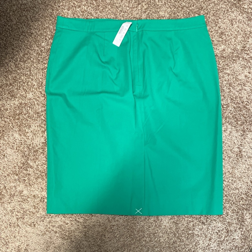 NWT J.Crew No. 2 Pencil® skirt in bi-stretch cotton blend, vintage kelly size 16 - Picture 2 of 2